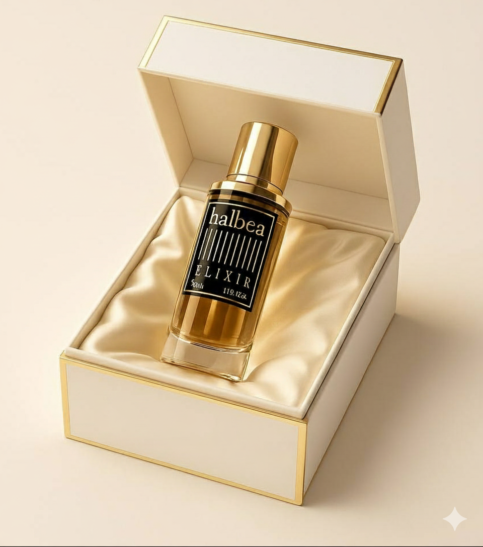 Fairless Gold - Halbea 27 - Herren Elixir Duft mit Minze Rose Amber Leder