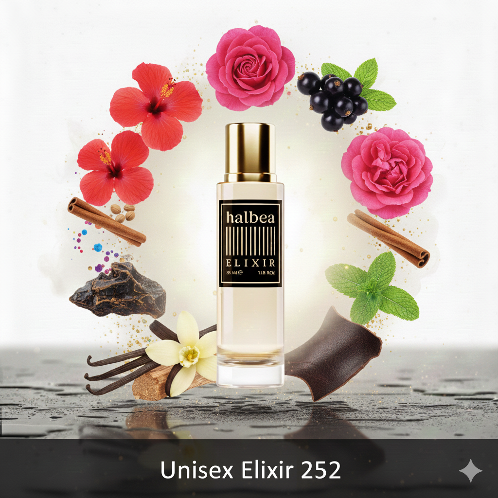 Halbea 252 - Luxus Unisex Elixir Duft mit Hibiskus Leder Minze Zimt