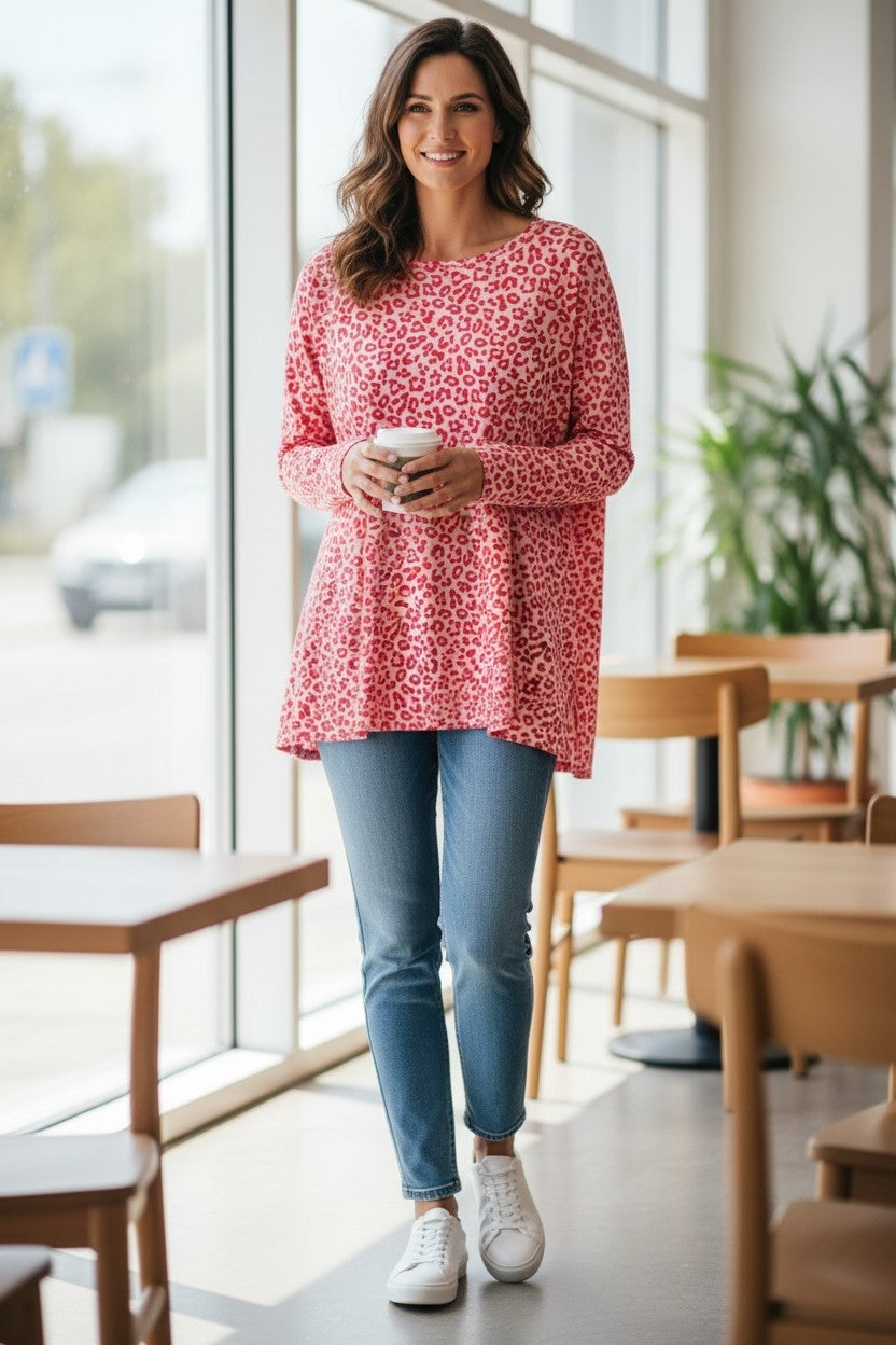 Italy Mode Leo Style Softtouch Oversize Shirts Onesize = 42 bis 48 in tollen Farben - aktuelle Kollektion für bequeme Passform