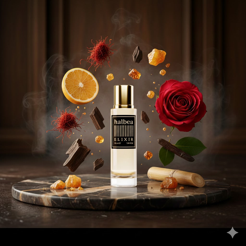 Gold Nomad - Halbea 230 - Luxus Unisex Elixir Duft mit Safran Rose Oud Zucker