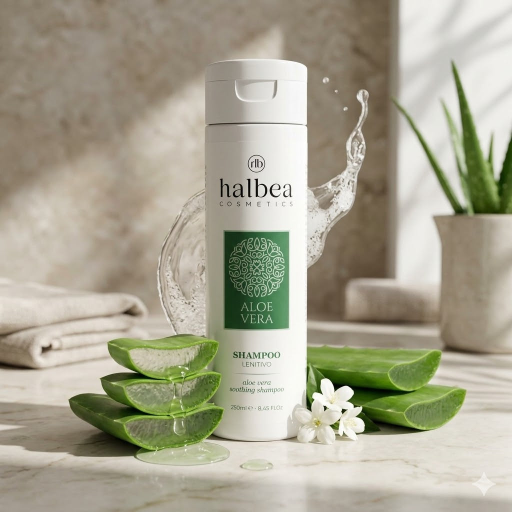 Halbea - Aloe Vera Shampoo - Beruhigende Haarpflege - Die Rettung für geschädigtes Haar