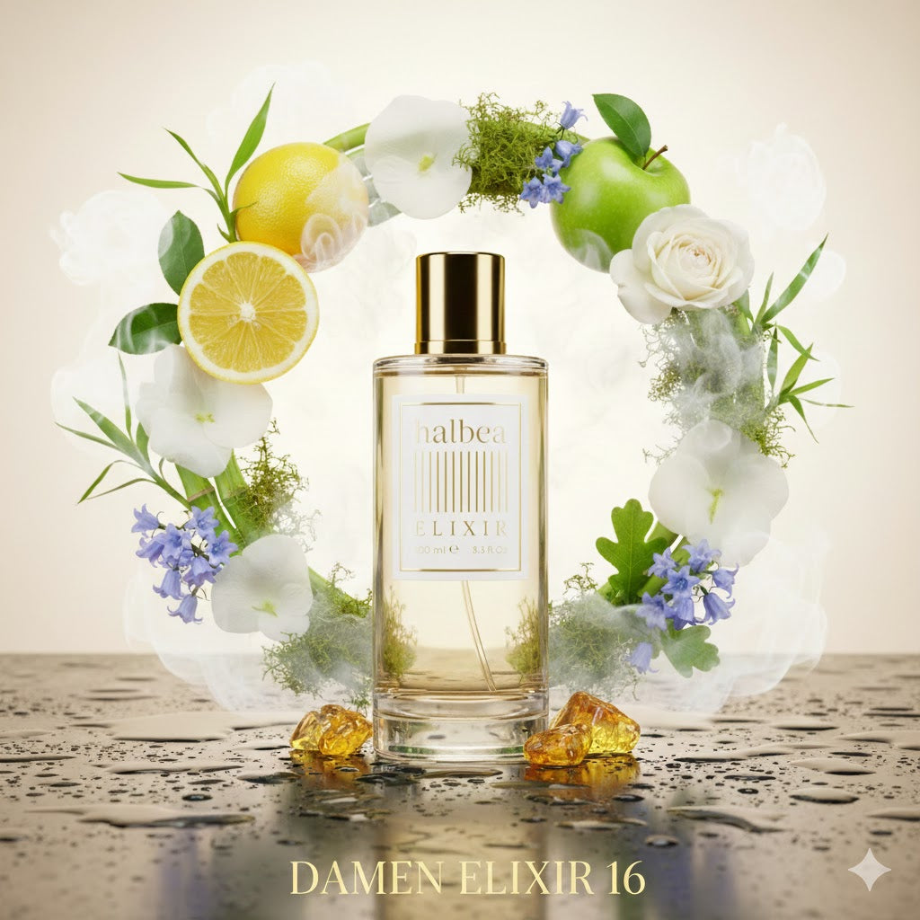 Fresco Duft - Halbea 16 - Damen Luxus Elixir mit Zitone Weiße Rose Amber