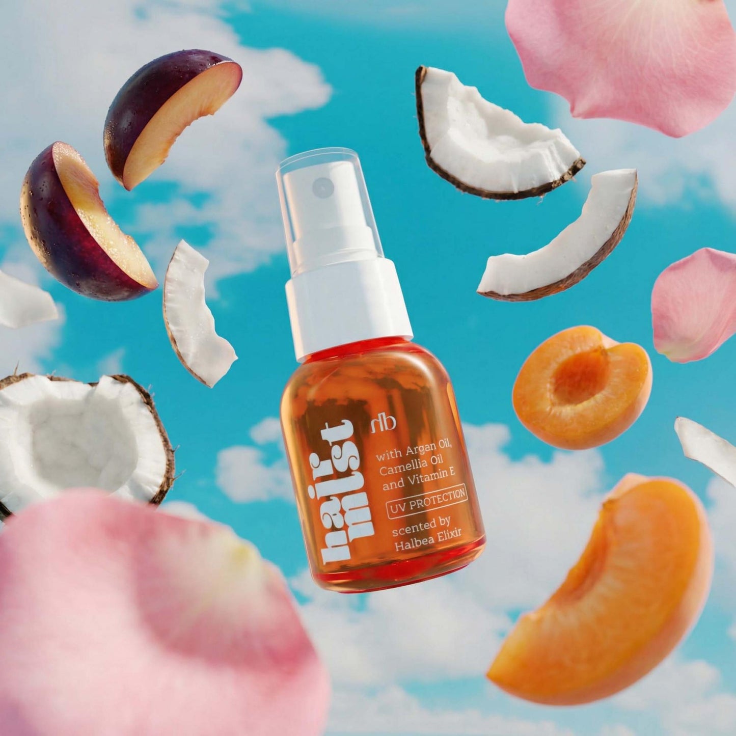Halbea - Hair Mist Haarparfüm mit UV-Schutz + Arganöl - 13 Spell Obsession - Duft mit Mandel Vanille Coco Aprikose -