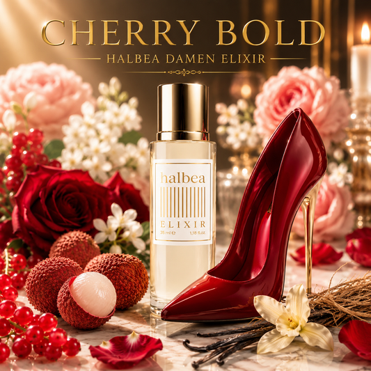 Cherry Bold - Halbea 190 - Damen Elixir Duft - Pure Eleganz mit Litschis Rose Vanille