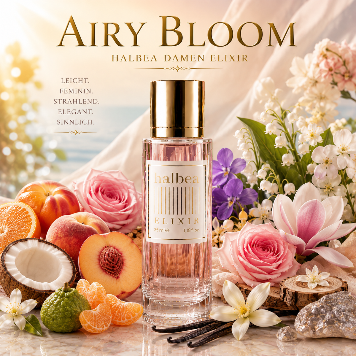 Airy Bloom - Halbea 192- Luxus Damen Elixir Duft Blumig-Fruchtg Cremig