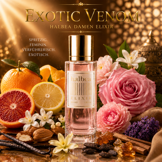 Exotic Venom - Halbea 193 - Luxus Damen Elixir mit Orange Rose Mandel Cashmeran