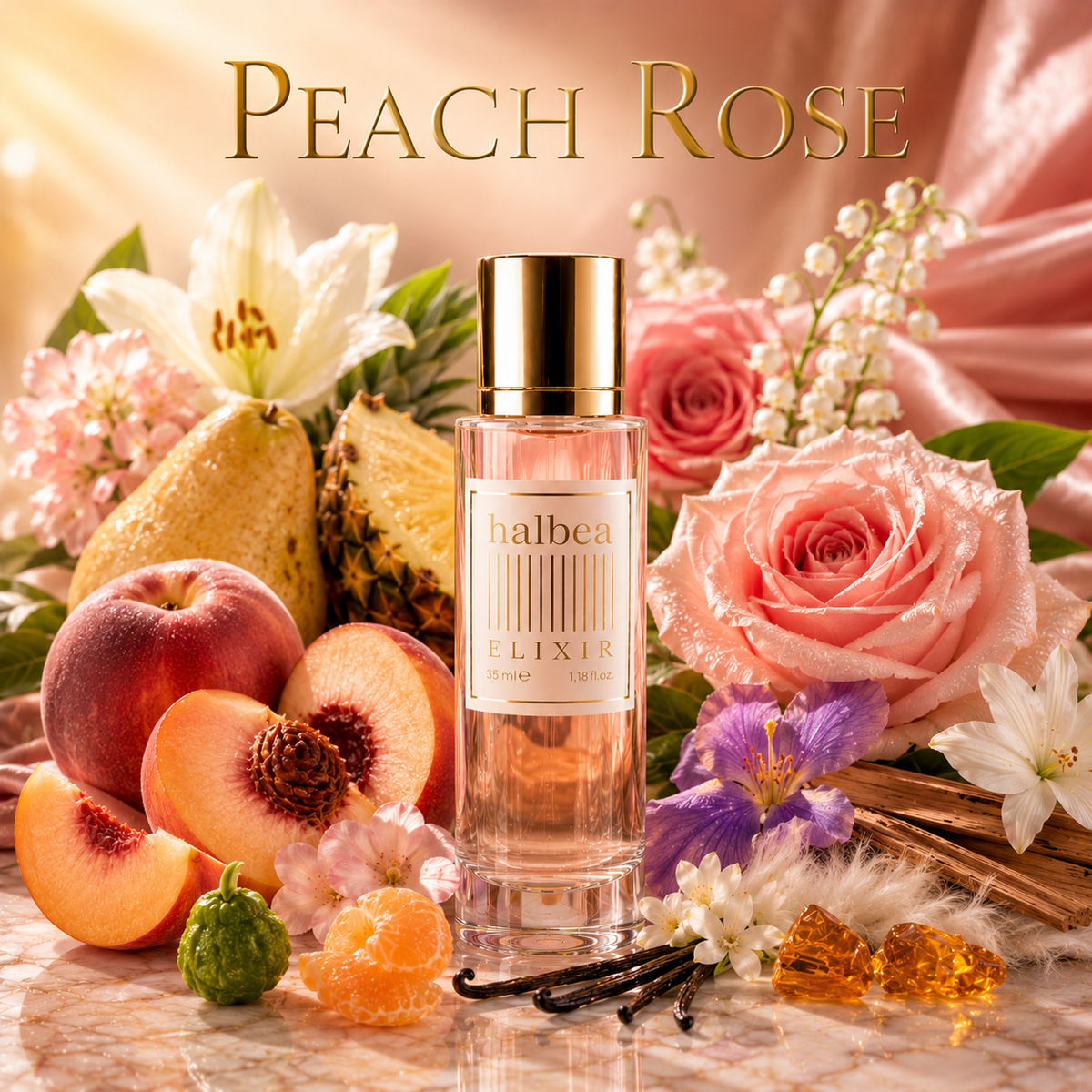 Peach Rose - Halbea 206 - Luxus Damen Elixir mit Aprikose Rose Vanille