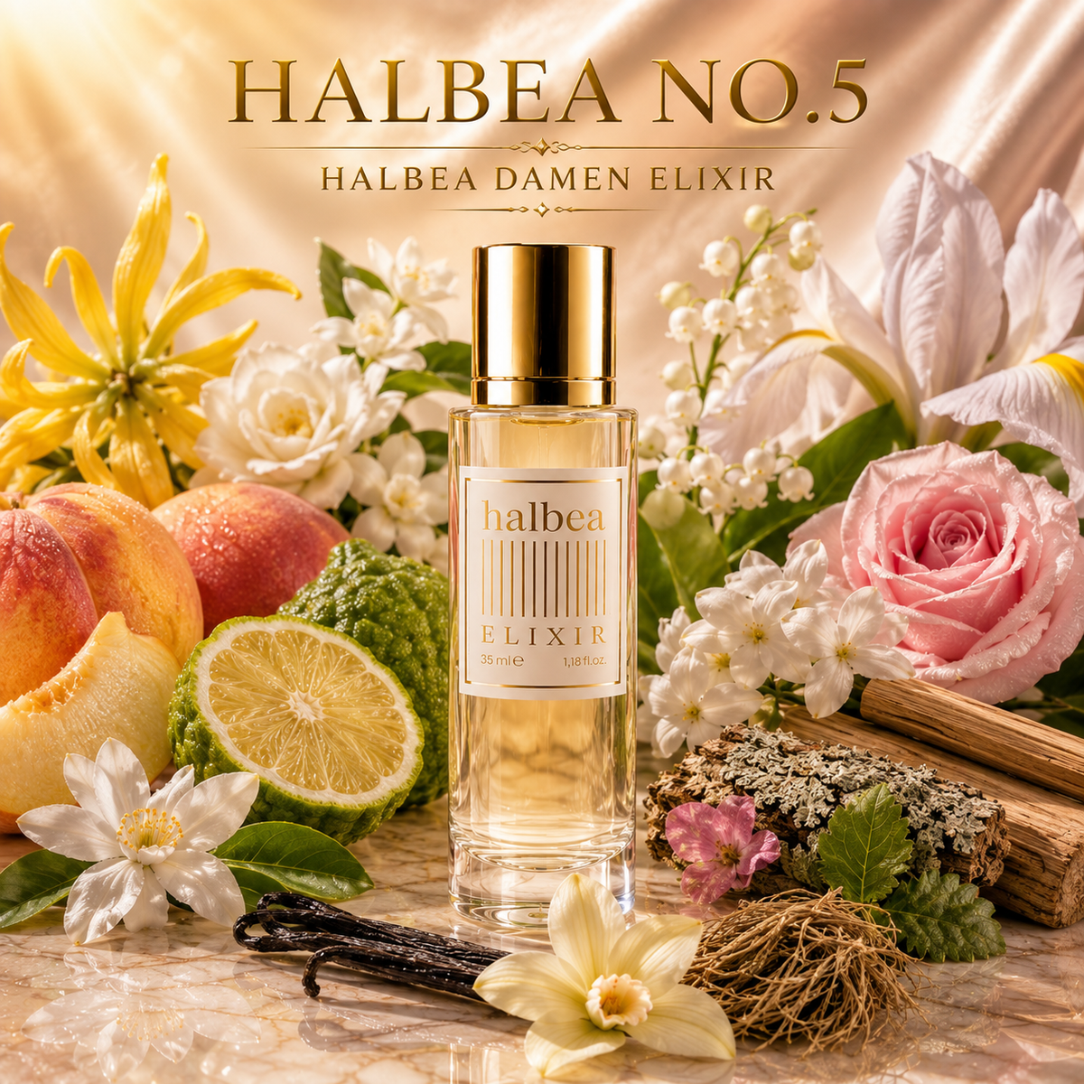 Halbea No.5 - Luxus Damen Elixir Duft - zeitloser Klassiker - Floral-Aldehyd