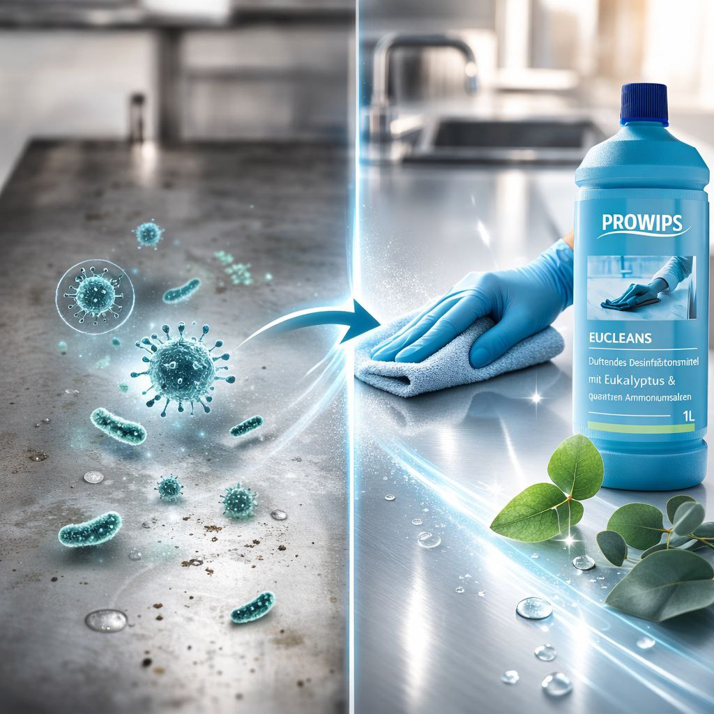 PROWIPS EUCLEANS - mit Eukalyptus Küchenreiniger 💎 Profi Desinfektionsmittel HCCAP hochkonzentriert