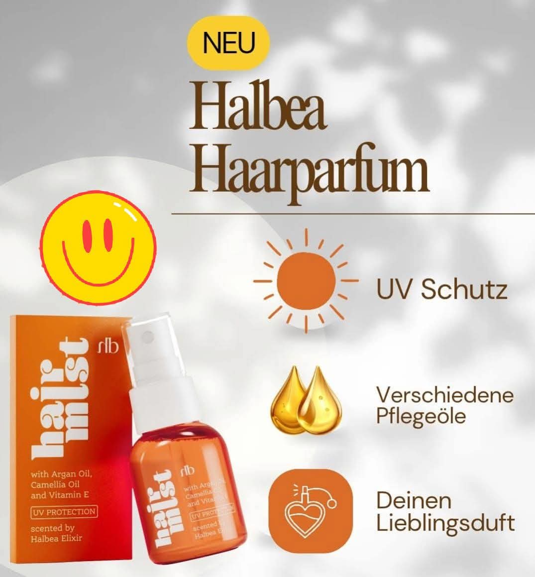 Halbea - Hair Mist Haarparfüm mit UV-Schutz + Arganöl - 13 Spell Obsession - Duft mit Mandel Vanille Coco Aprikose -