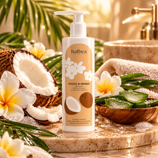 Halbea Handseife Kokosnuss und Monoi mit Aloe Vera und Allantoin - 250ml