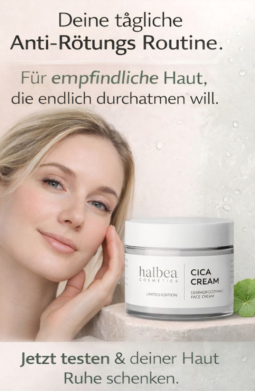 Halbea CICA Cream - SOS Gesichtscreme für empfindliche gerötete Haut - Limited Edition