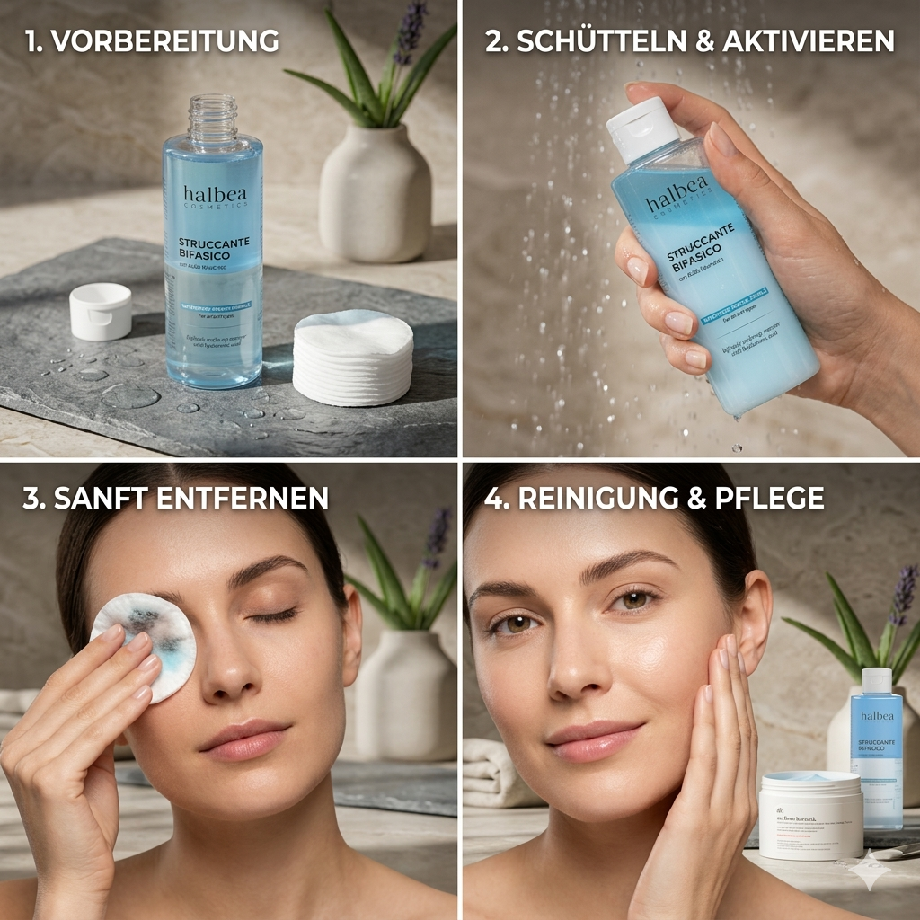 Halbea Anti-Age 2-Phasen-Make-up-Entferner Gesichtsreinigung mit Hyaluronsäure - 200ml