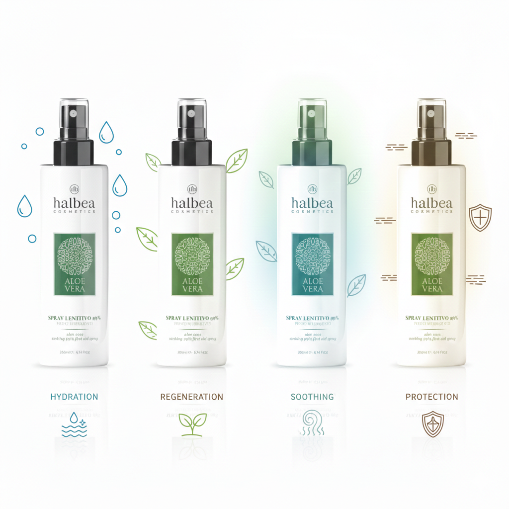 Halbea Beruhigungsspray Hautpflege Skincare 99% Erste Hilfe mit Aloe Vera - 200 ml