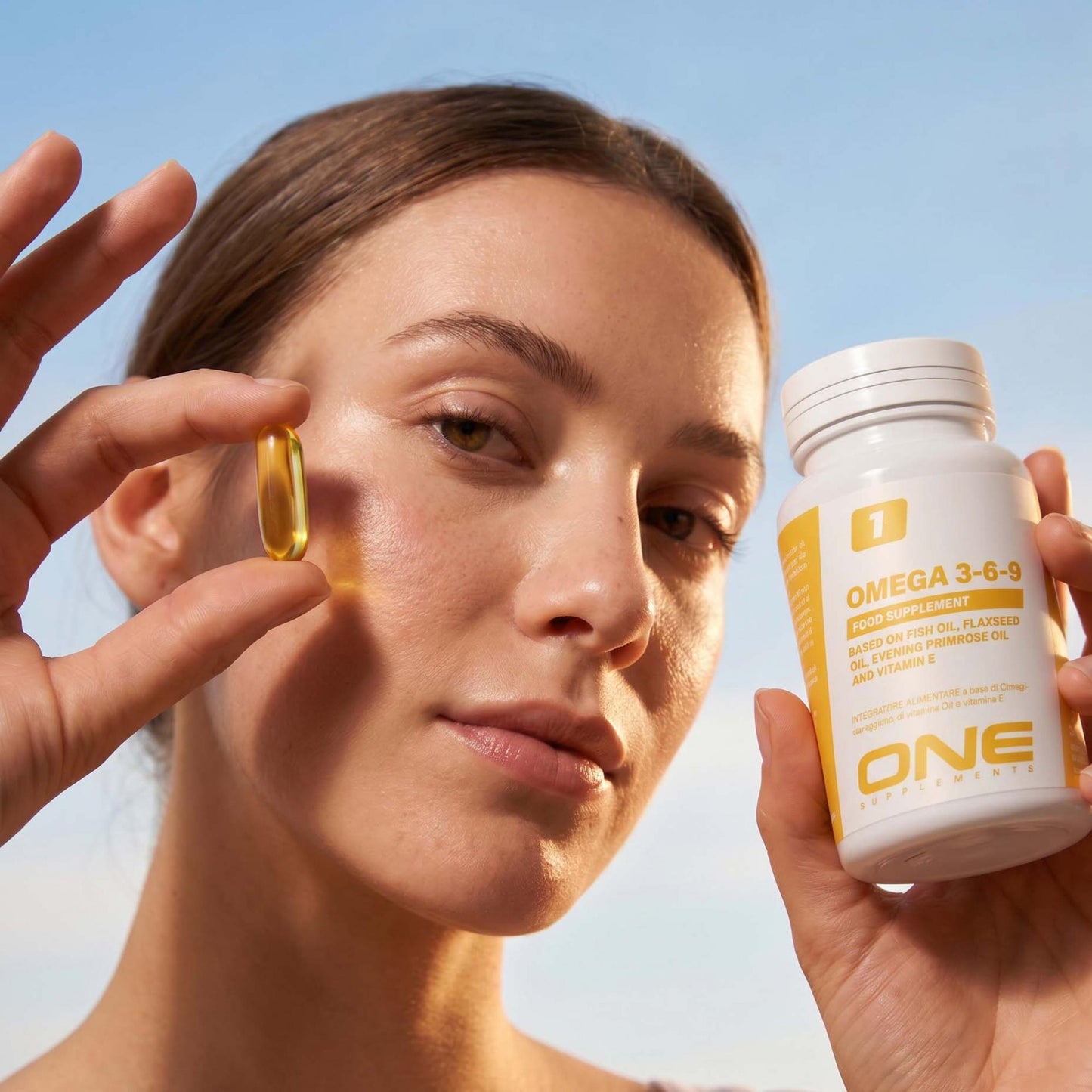 ONE Supplements Omega 3-6-9 – Omega-Fettsäuren mit EPA, DHA & Vitamin E für Herz und Zellschutz - 60 Softgel-Kapseln