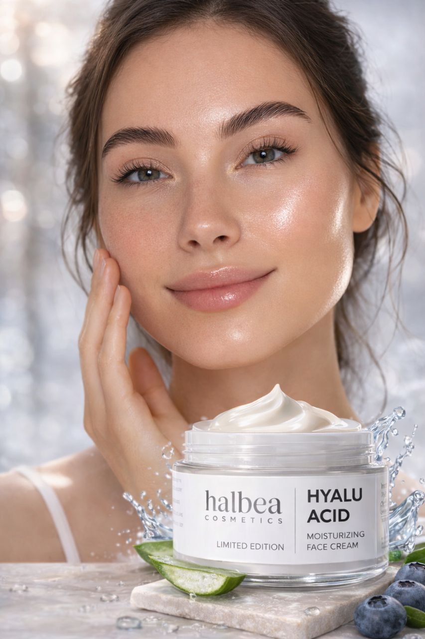 Hyalu Acid Halbea - Gesichtscreme für empfindliche Haut - Rosazea Couperose - 50ml