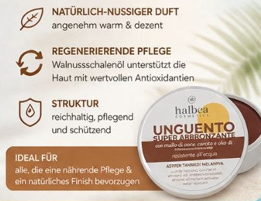 HALBEA - Superbräunungsbalsam mit Walnussschale, Karotte und Süßmandelöl - 100 ml