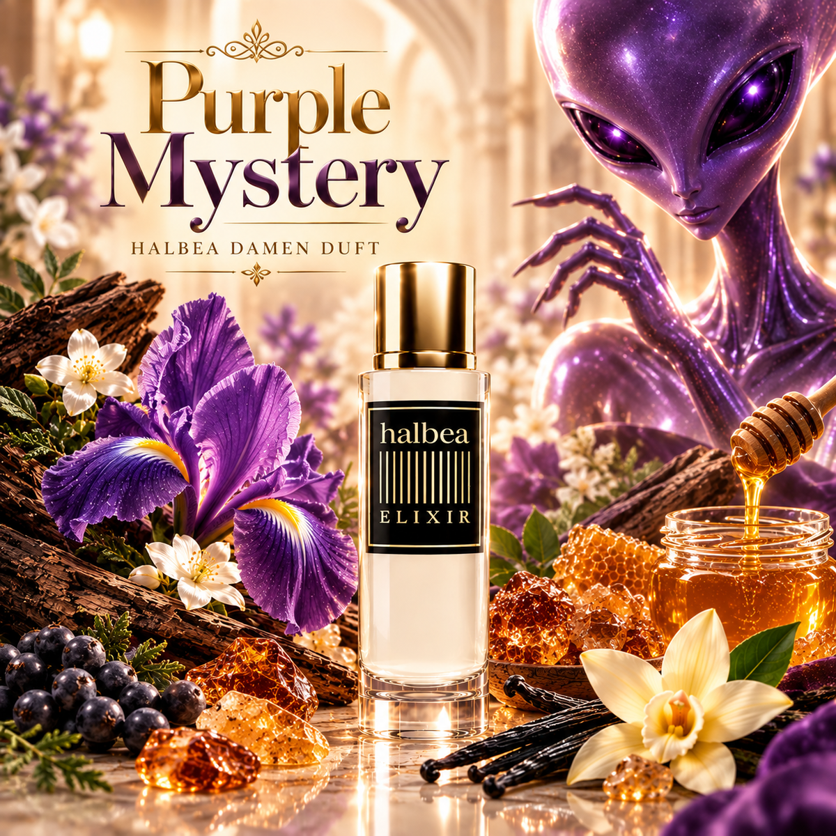 Purple Mystery - Halbea 22 - Luxus Damen Elixir 22 - Sambac-Jasmin  Cashmeran Amber
