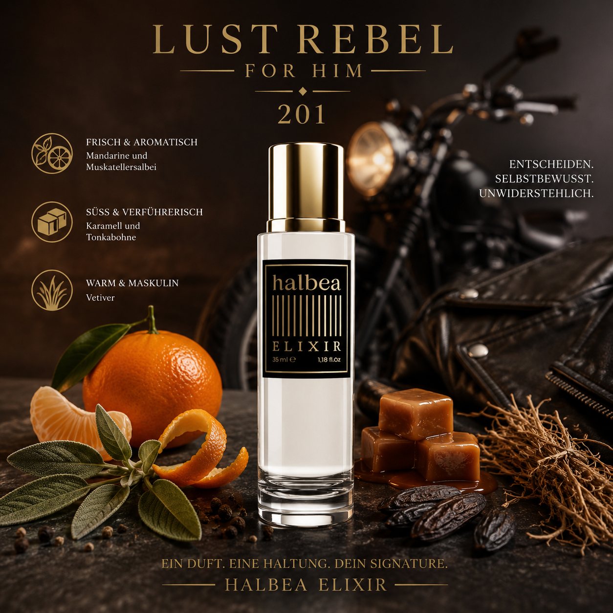 Lust Rebel - Halbea 201 - Luxus Herren Elixir - aromatisch süss
