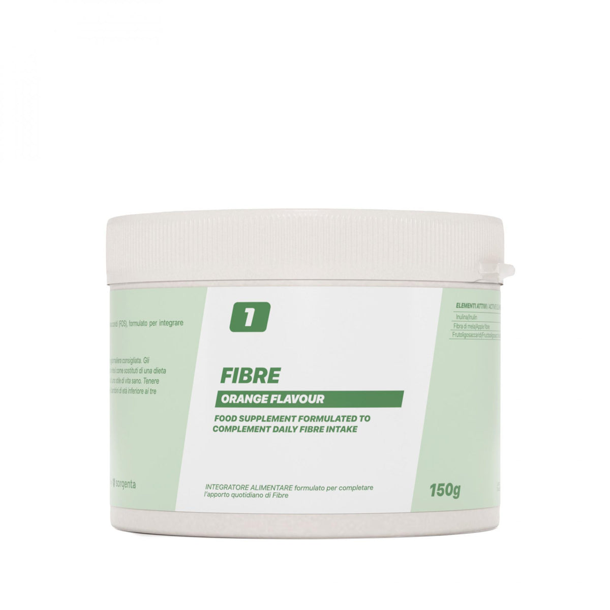 ONE Supplements - Fibre Ballaststoff-Komplex Darm Unterstützung mit Inulin Apfelfaser und FOS - Orangengeschmack
