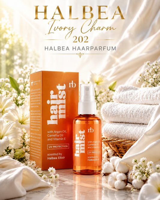 Halbea - Ivory Charme 202 - Hair Mist Haarparfüm mit UV-Schutz + Arganöl - Clean-Frisch-Blumig