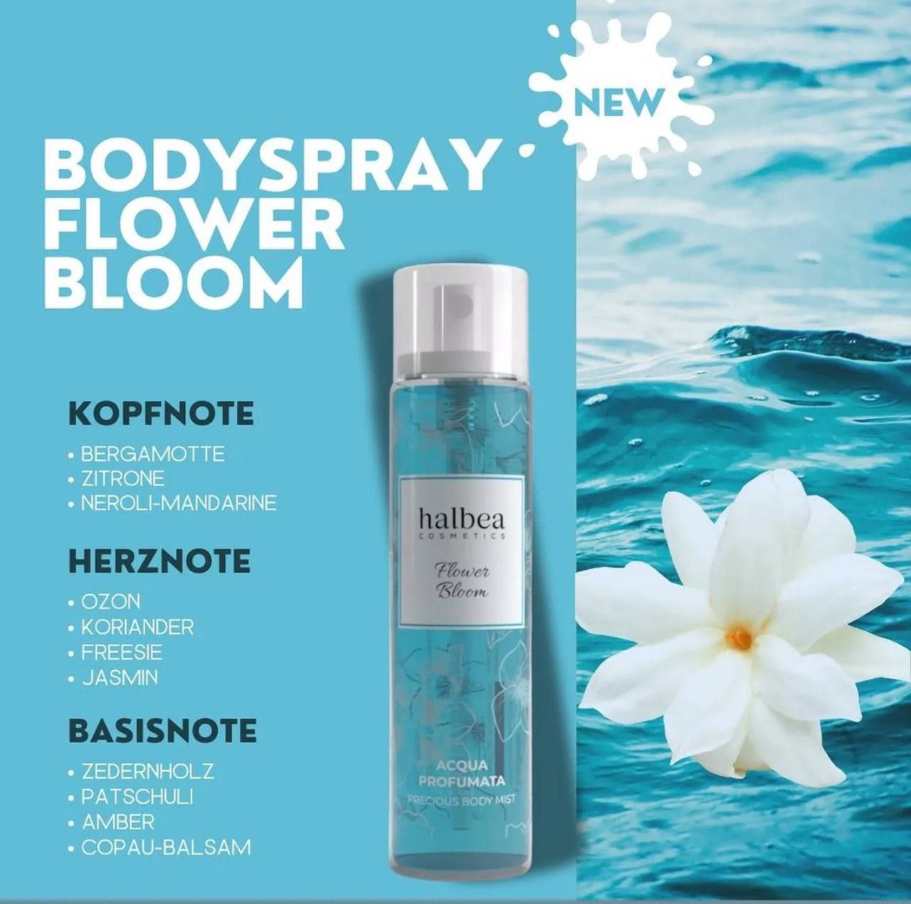 Halbea - Körperspray Duft Layering Body Mist Duftwasser Flower Bloom 100ml