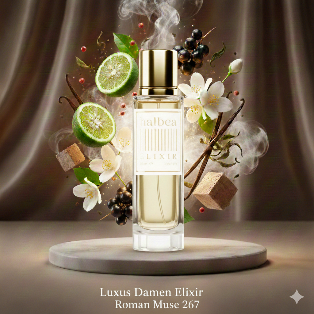Roman Muse - Halbea 267 - Donna Luxus Damen Elixir 40% Duftölanteil mit Bergamotte, Beeren, Jasmin & Bourbon-Vanille