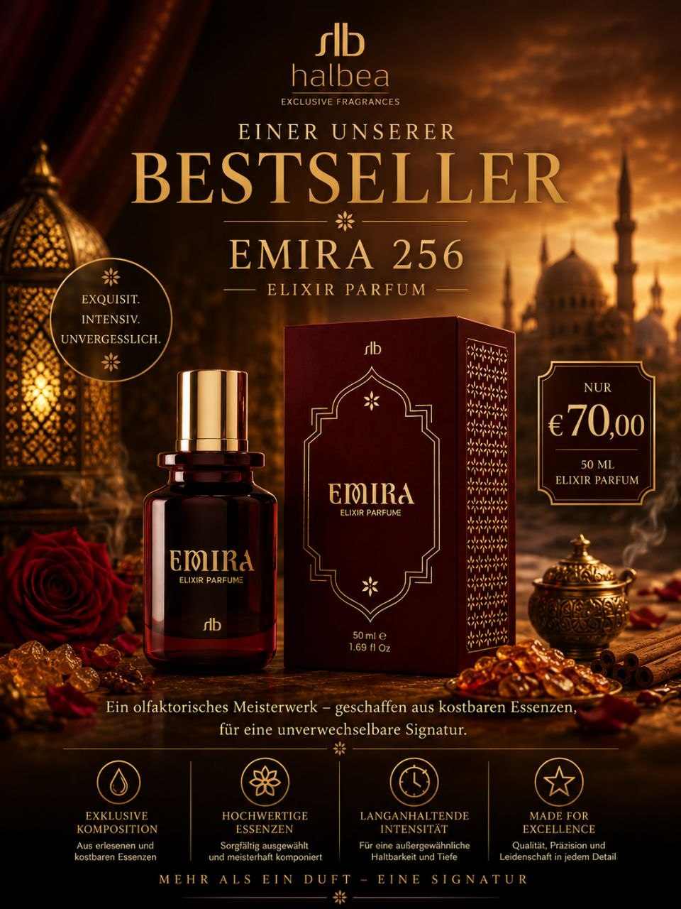 EMIRA - Halbea - Arabische Reise 50ml - Unisex Duft Elixir