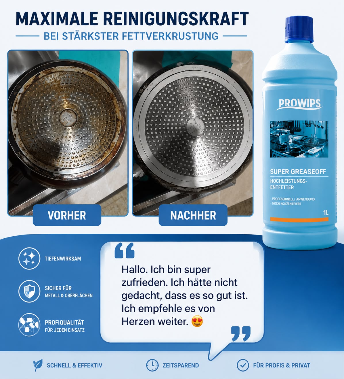 PROWIPS SUPER GREASEOFF 💎 Profi Power Backofenreiniger + Fettlöser HCCAP hochkonzentriert
