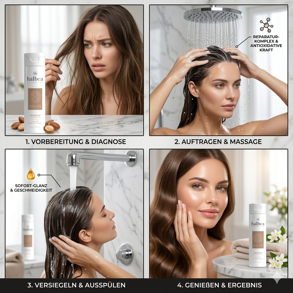Halbea - Argan Shampoo - Haarpflege - für glänzendes Haar
