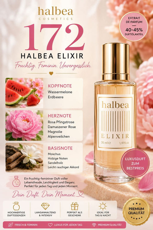 Halbea 172 - Luxus Damen Elixir - Frische Früchte treffen auf elegante Blüten – einfach zum Verlieben