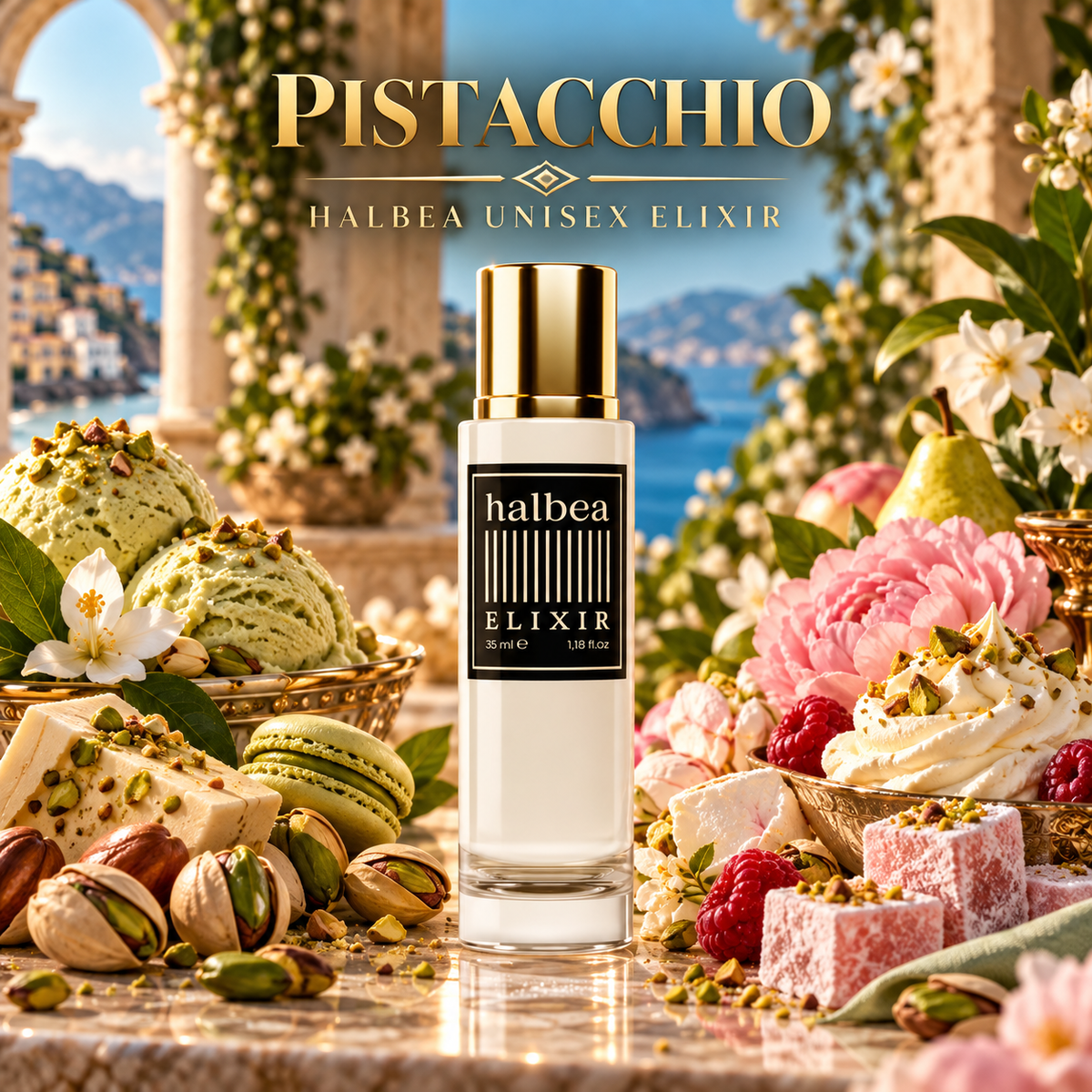 Pistacchio Green Treat - Halbea 25 - Luxus Unisex Elixir Duft mit Zuckerwatte Sahne Kakao Rum
