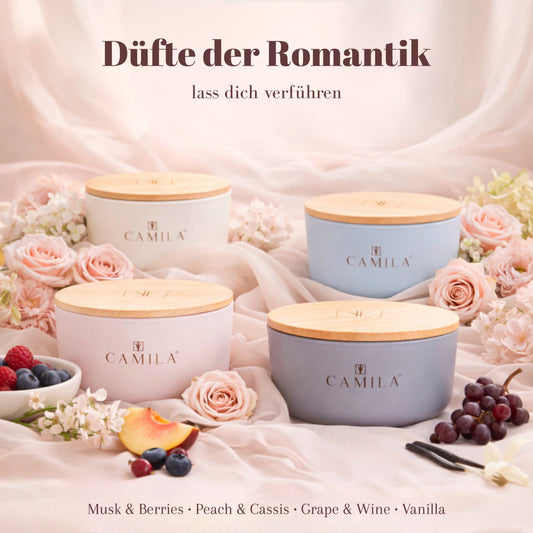Camila - Edle 3-Docht Duftkerzen 170g Home Accessoires für gemütliche Abende