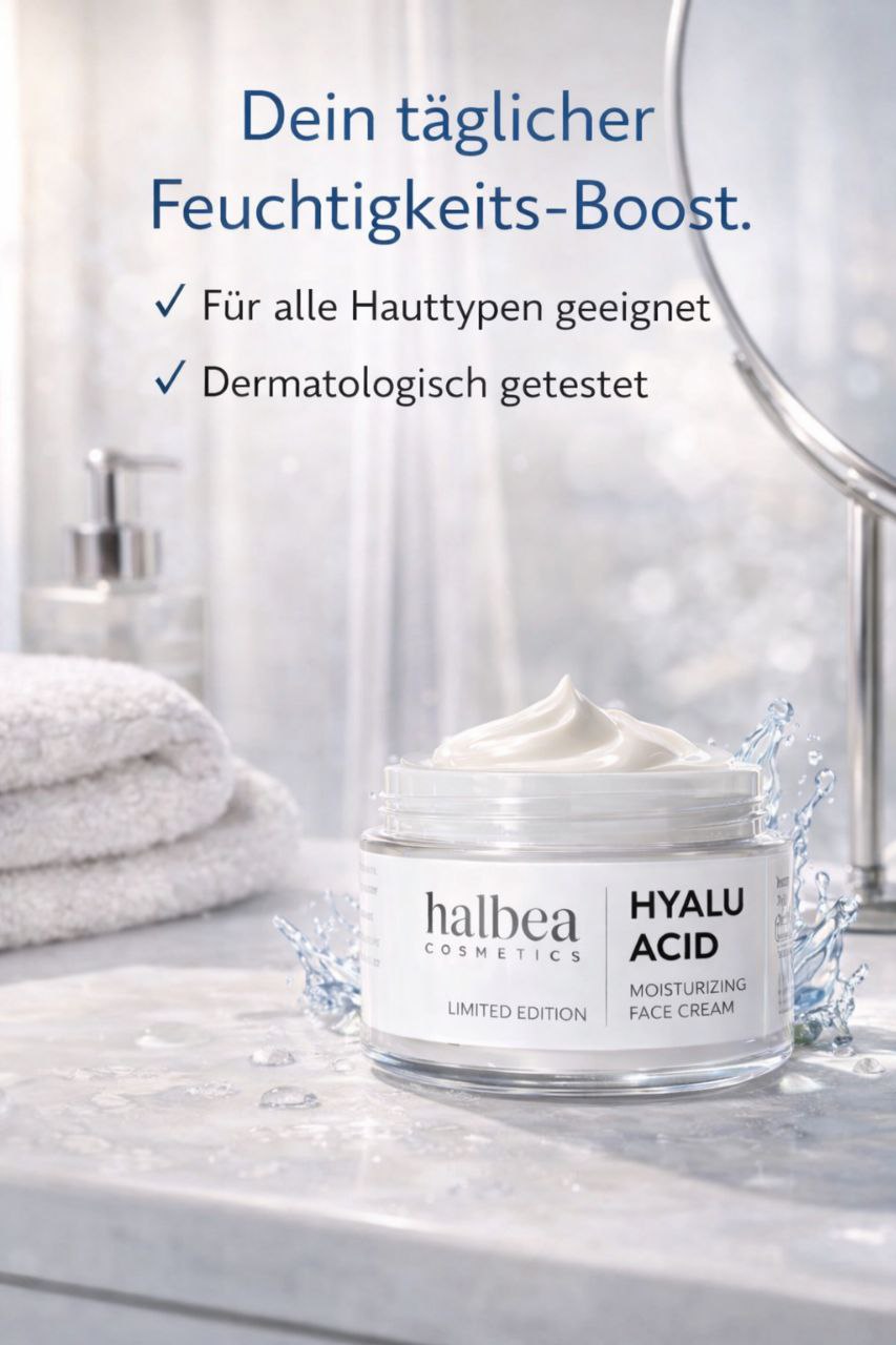 Hyalu Acid Halbea - Gesichtscreme für empfindliche Haut - Rosazea Couperose - 50ml