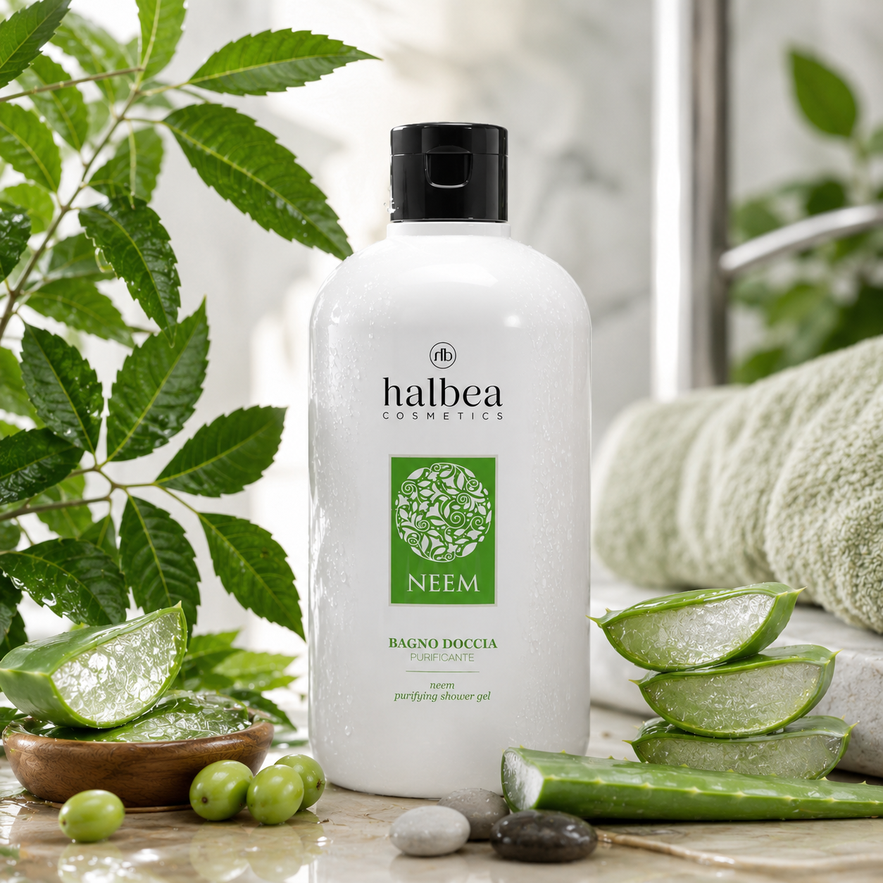 Halbea Neem Duschgel – Reinigung & Feuchtigkeit für trockene Haut 500ml