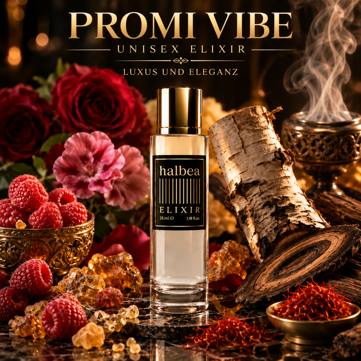 Promi Vibe - Halbea 228 - Luxus Designer Unisex Elixir - Elegant Orientalisch Fruchtig
