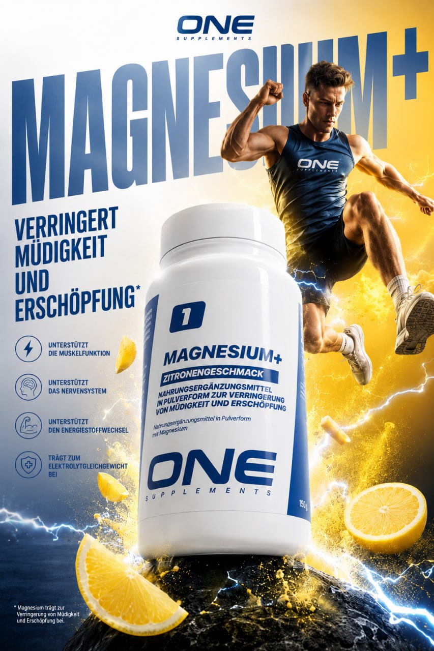ONE Magnesium+ Hoch bioverfügbares Magnesium - Gegen Müdigkeit & für normale Muskelfunktion Nervensystem