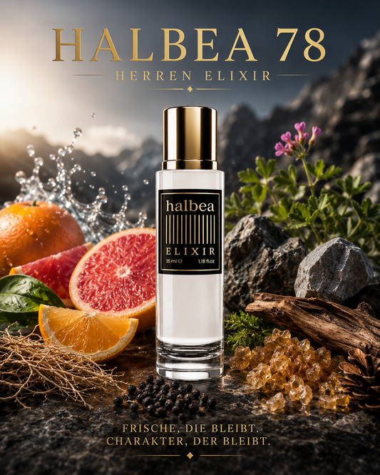 Halbea 78 - Kraftvolle Frische - Luxus Herren Elixir - Zitrisch Würzig