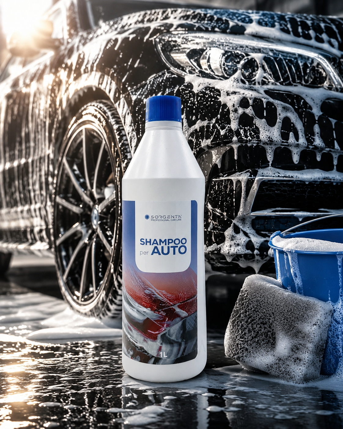 Sorgenta Professional Car Line - Hochkonzentriertes Auto-Shampoo – Strahlender Glanz & kraftvolle Reinigung