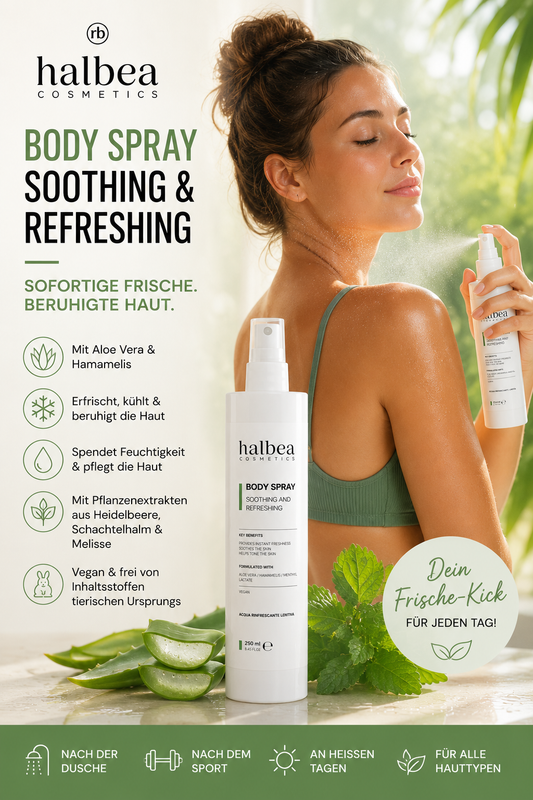 Halbea - Aloe Vera Erfrischendes und beruhigendes Körperwasser - 250ml