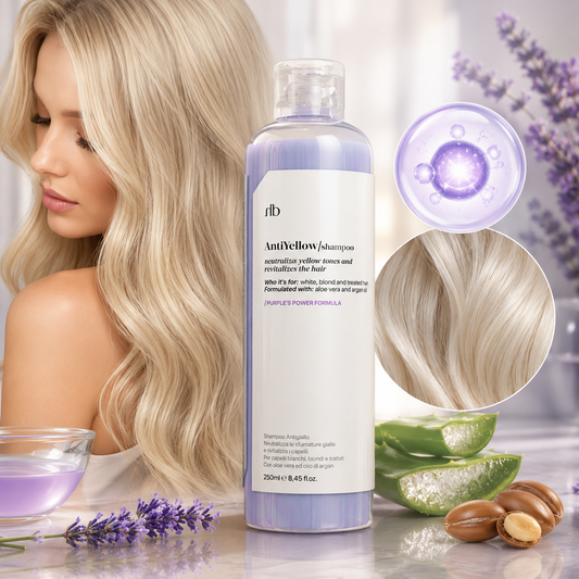 Halbea - AntiYellow Shampoo für strahlendes Blondes und Behandeltes Haare - ohne Gelbstich -  250ml