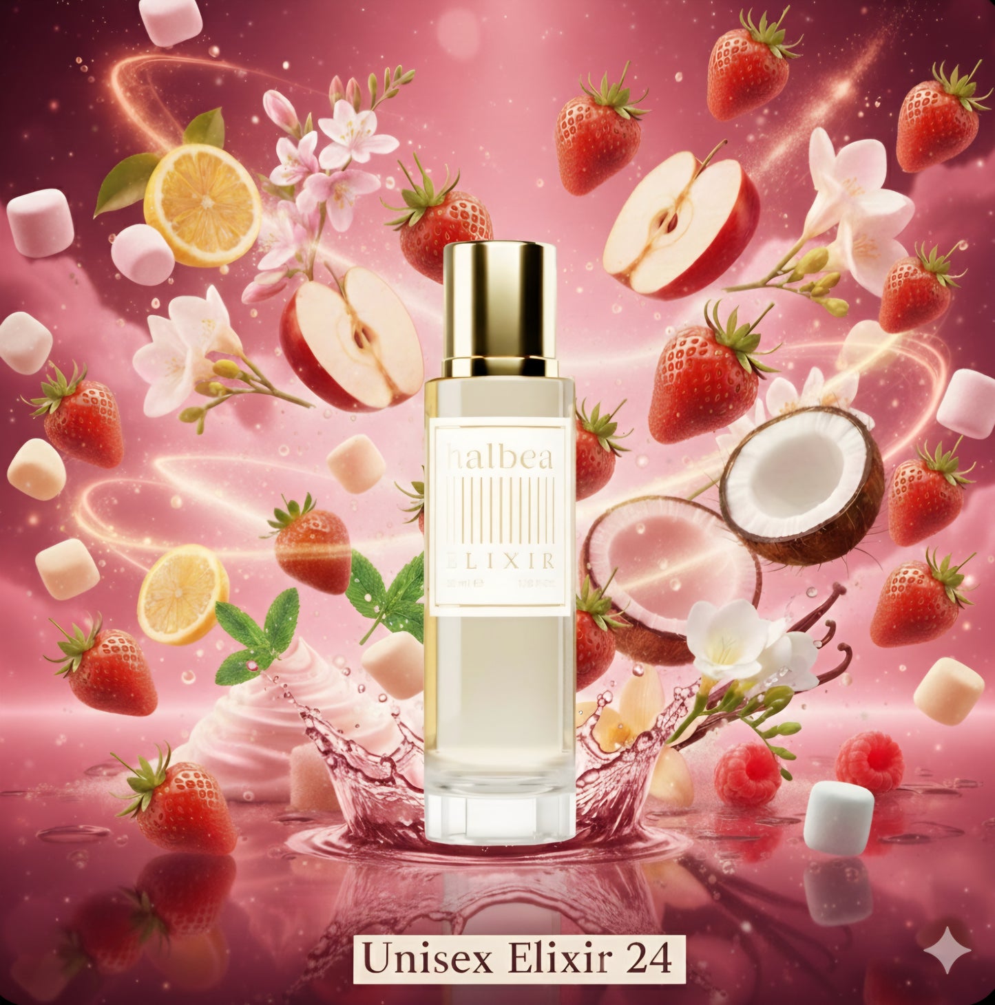 Pink Treat - Halbea 24 mit Erdbeere Sahne Marshmallow - Luxus Damen Elixir Duft