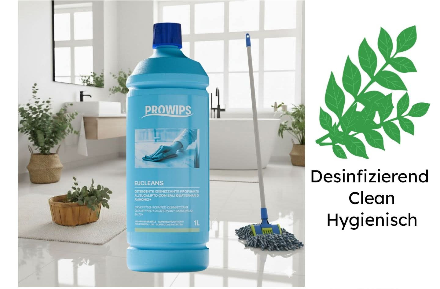 PROWIPS EUCLEANS - mit Eukalyptus Küchenreiniger 💎 Profi Desinfektionsmittel HCCAP hochkonzentriert
