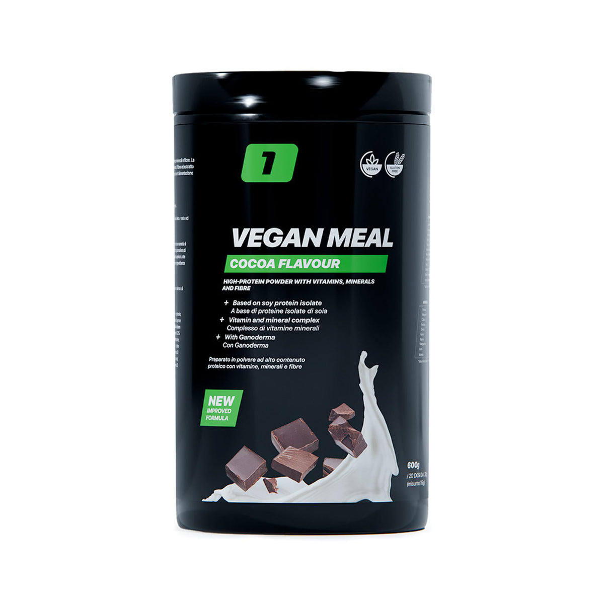 ONE SUPPLEMENTS - VeganMeal Proteinreicher Mahlzeitenersatz - Kakao - 600g
