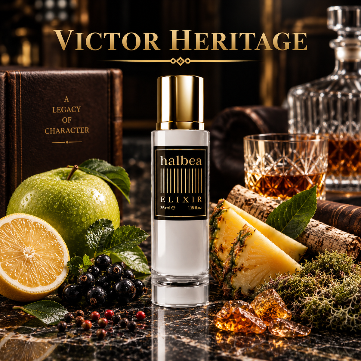 Victor Heritage - Halbea 38 - Luxus Herren Elixir - aromatisch-holzig mit Fruchtnoten