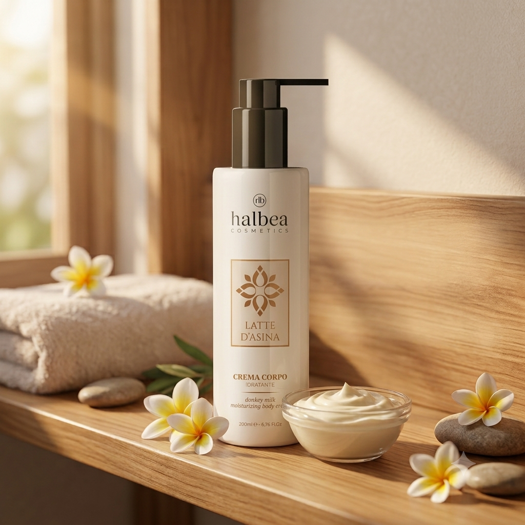 Halbea - Körpercreme mit Eselsmilch - Feuchtigkeitsspendende Bodylotion