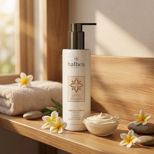 Halbea - Körpercreme mit Eselsmilch - Feuchtigkeitsspendende Bodylotion