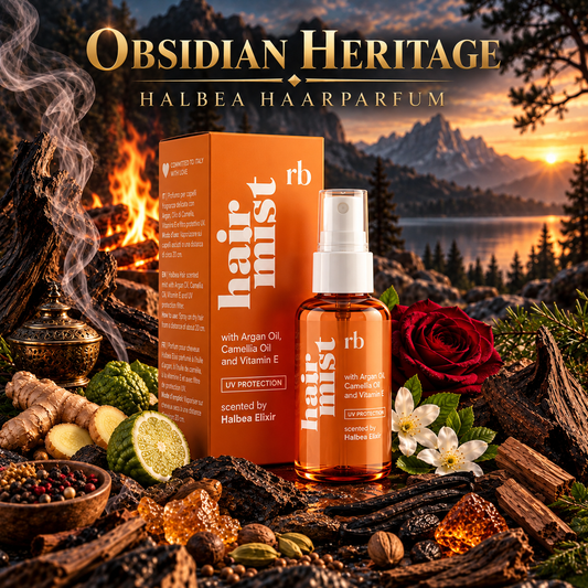 Halbea Obsidian Heritage 263 - Hair Mist Haarparfüm mit UV-Schutz + Arganöl - Oud Deluxe