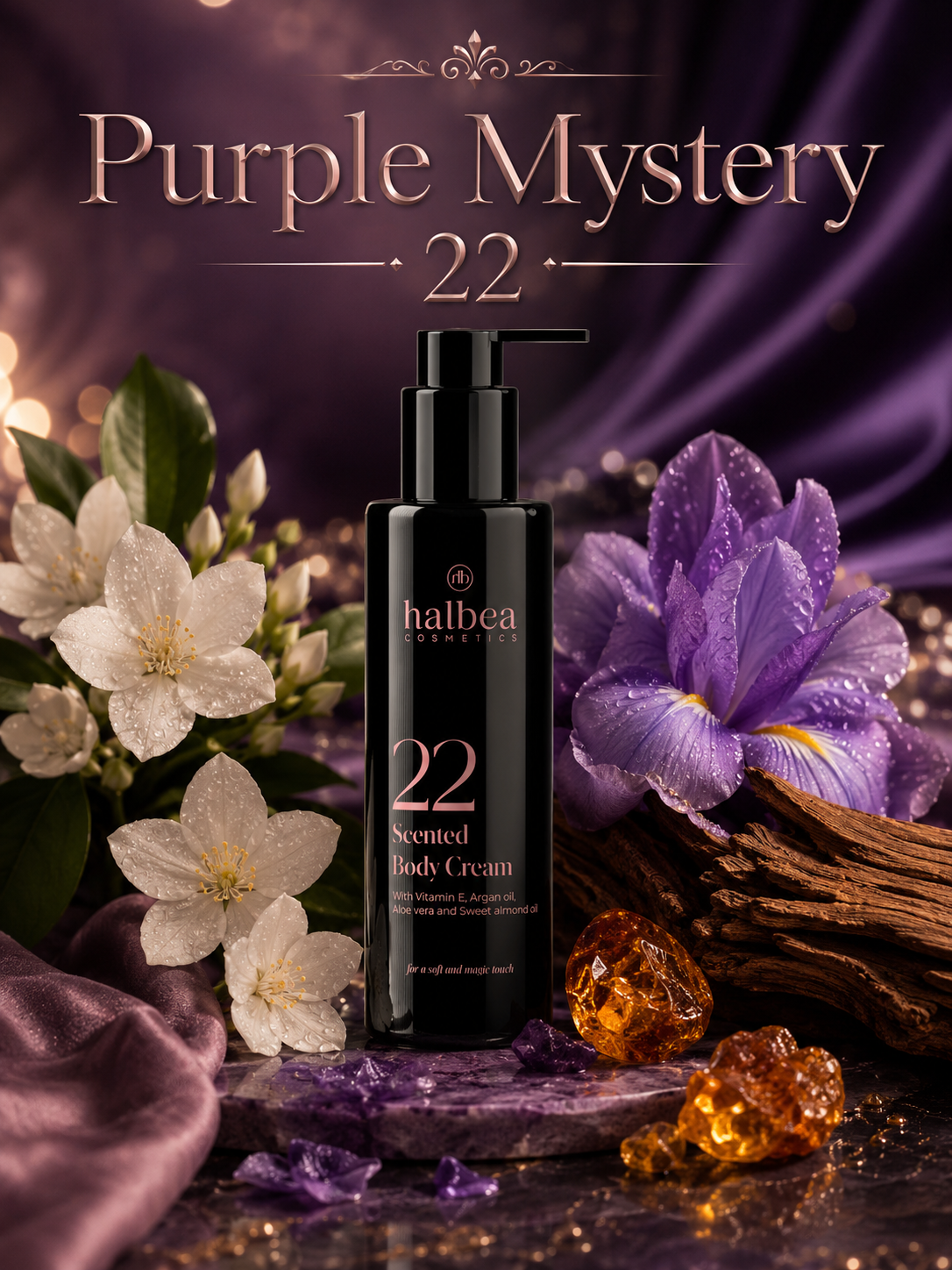 Halbea Bodylotion - Damenduft Purple Mystery 22 - Körpercreme Pflegend + Duftend - 150ml