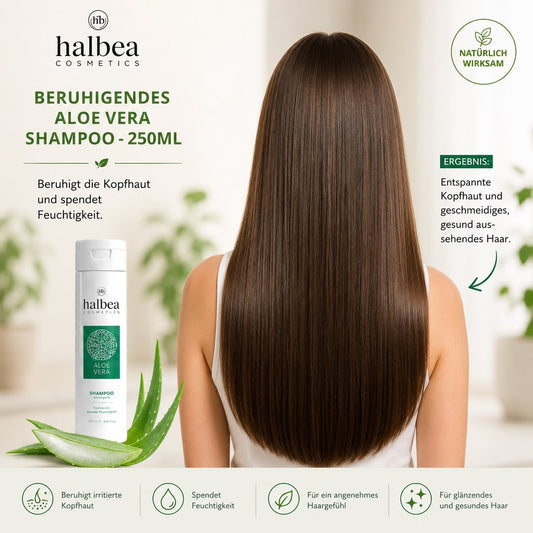 Halbea - Aloe Vera Shampoo - Beruhigende Haarpflege - Die Rettung für geschädigtes Haar